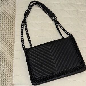 Black Quilted Chain Shoulder/crossbody Bag